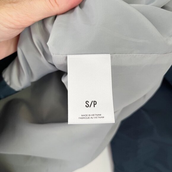 Express Mens Windbreaker Track Jacket S Navy Blue Hooded Full Zip Up Performance - Picture 7 of 9